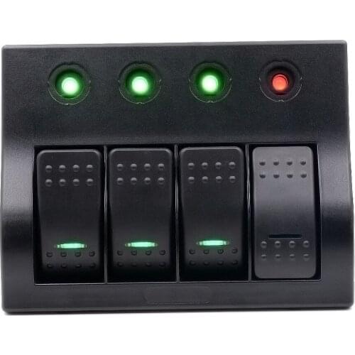 Factory car yacht cockpit control panel switch marine waterproof modification rocker switch + 4 control two-color