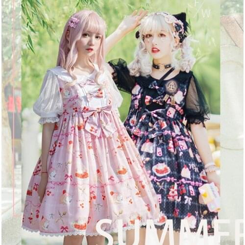 New Lolita Dress Original Design Sweet Cute Dress Japanese Dress Kawaii Magic Dress Victorian Short Sleeve Lolita Dress SL3446