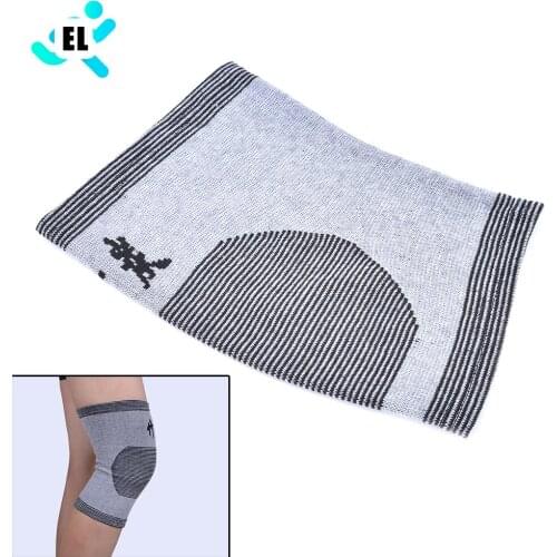 1PCS Elastic Knee Braces Pads Breathable Bamboo Charcoal Knee Basketball Support Brace Pad Sport Accessories