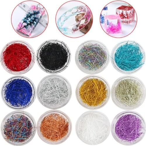 12 Pcs/set Mixed Color Grid Thin Line Metal Wire Epoxy Filling Material Mold Crafts Making for Mini New Nail Art DIY Jewelry