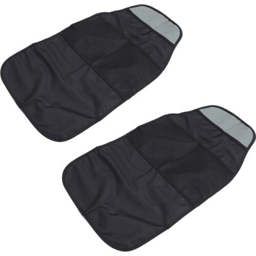 2pcs Anti-kick Mats Car Back Seat Pads Car Seat Back Protective Cushions (Black)