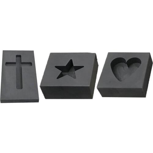 3Pcs Graphite Casting Ingot Mould Mold Crucible Melting for Gold Silver