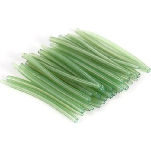 30pcs/ Set Carp Fishing Hook Anti Tangle Sleeve Hair Rig Aligner Sleeves Rubber Swivel Connector Soft Terminal Tackle Accessory