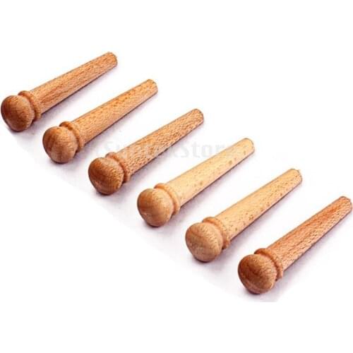 6pcs Durable Maple Acoustic Guitar Bridge Pins String Pegs for DIY Accessory