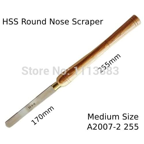 A2007-2 255 Medium Size HSS Round Nose Scraper Woodturning Tool Gouge