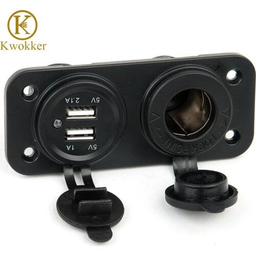 Motocycle Cigarette Lighter Dual Car Cigarette Lighter Socket Splitter 12V USB 3.1A/4.2A Power Adapter Charger Free Shipping