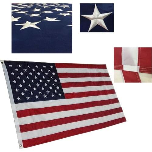 American embroidered flag 3*5ft stitching flag 210D Oxford cloth American embroidered flag