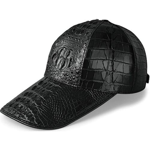 Free Shipping 2021 Luxury Real Brown Crocodile Leather Hat MenS Outdoor Baseball Cap Fashion Trend Sun Hat Adjustable