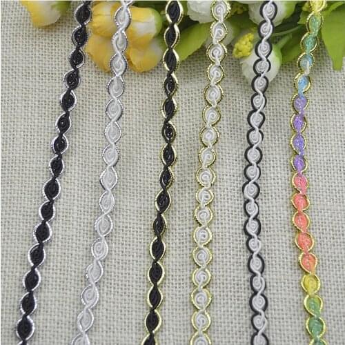 Free Shipping Cheap Curve Lace Sewing Lace Ribbon, High Quality S typle Designer Ribbon Lace Trim 1cm Ribbon