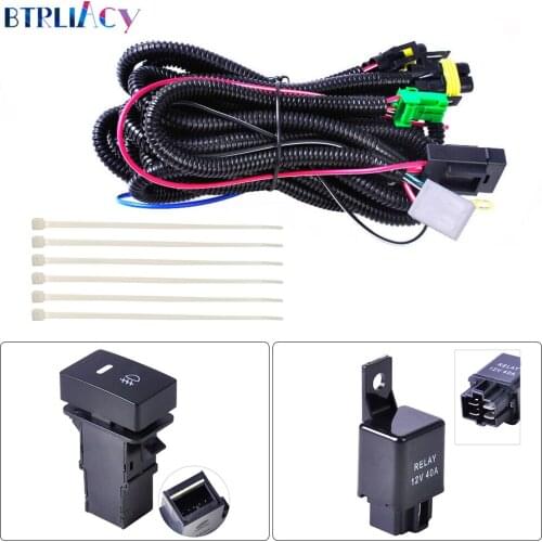 BTRLIACY H11 Fog Light Lamp Wiring Harness Socket Wire Connector With 40A Relay & ON/OFF Switch Kits Fit LED Work Lamp