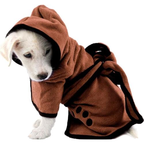Quick Dry Pet Bathrobe With Hat For Small Medium Large Dogs Cats Shower Absorbing Water Drying Towel Pets Cleaning Supplies