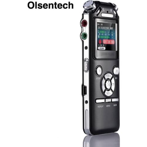 Digital Voice Recorder Double Microphones Intelligent Noise Reduction Audio Sound Recorder USB Rechargeable 8GB Memory Mp3 WMV