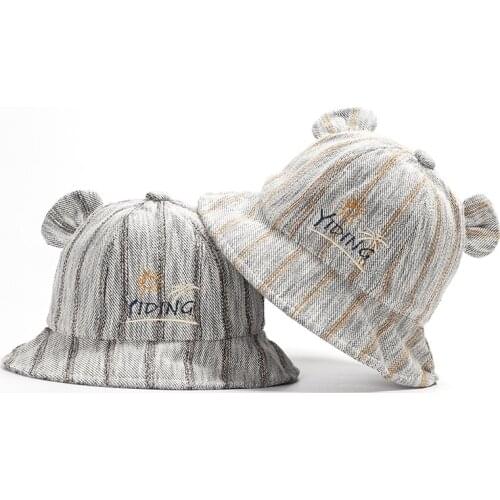 Baby Hat New Cotton Warm Lovely Youth Stripe Accessories Baby Girl Boy Autumn Hat with Ears for Kids Infant Winter Young Hats