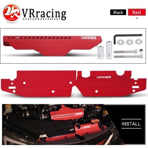 Aluminum Radiator Cooling Plate Panel Cover Shroud + Boost Solenoid Cover For 08-14 Subaru Impreza WRX & STI