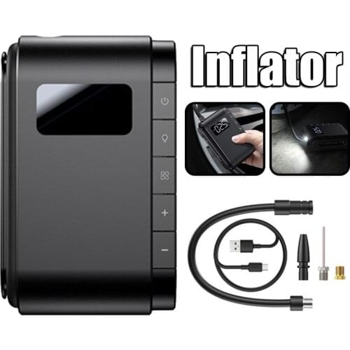 45W Electric Inflator Pumps with Display Pressure Detection Digital Air Pumper for Motorcycle Car Football Bike Tire BIN