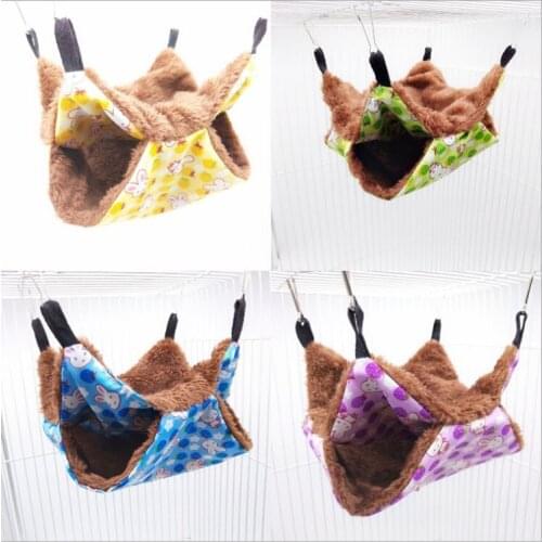Warm double layer mezzanine hammock small pet hammock double hanging squirrel sleeping bag pet supplies hamster hammock mat