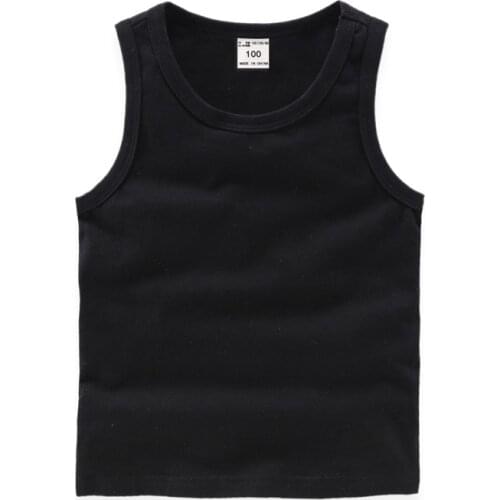 Summer New Children Boys Girls Candy Color Sleeveless O-Neck Cotton T-shirt Camisole Tops Toddler Vest Baby Clothes Dropshipping