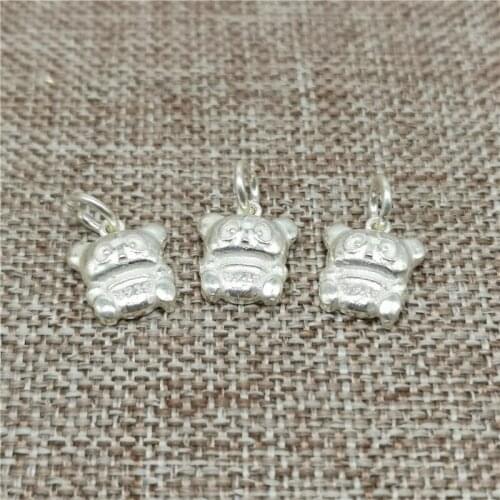 4 Pieces of 925 Sterling Silver Tiny Panda Charms for Necklace Bracelet Earring