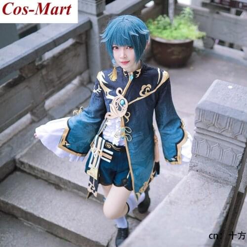 Hot Game Genshin Impact Xingqiu Cosplay Costume Fashion Uniform Suit Full Set Halloween Party Role Play Clothing Custom-Make Any