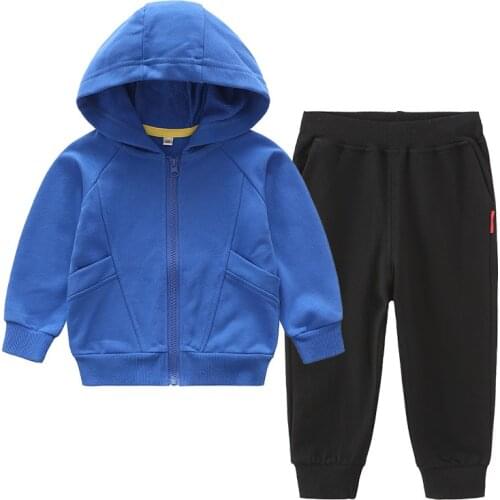 ZWY1206 Autumn New Kids Casual Long Sleeve Cartoon Zipper Coats Pants 2pcs With Sports Outwear Boys Sets Clothing Kids