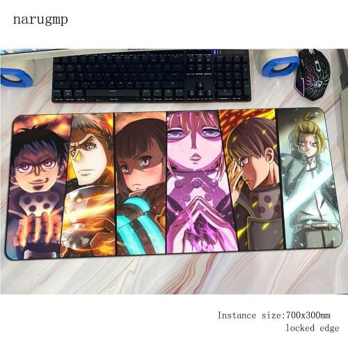 Fire Force mouse pad Akitaru Oubi gamer large mousepad rubber desk mat Iris gaming accessories pc keyboard mats oversized