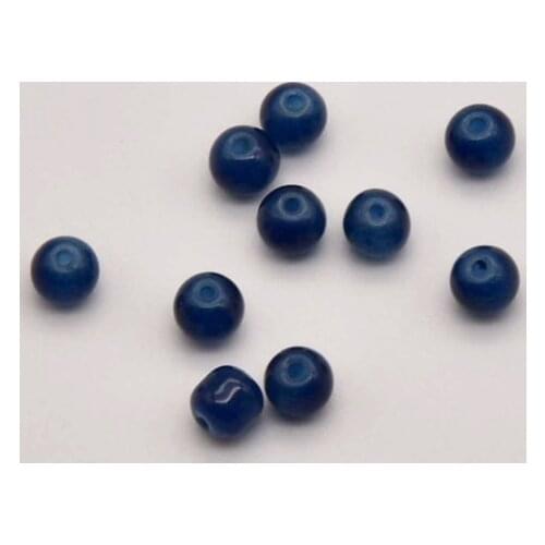 180 Pcs/Lot 4mm Ink-Blue Colour Glass Imitation Jade Round Beads Natural Jade Beads Wholesale Jewelry Lots Accessories JA0229