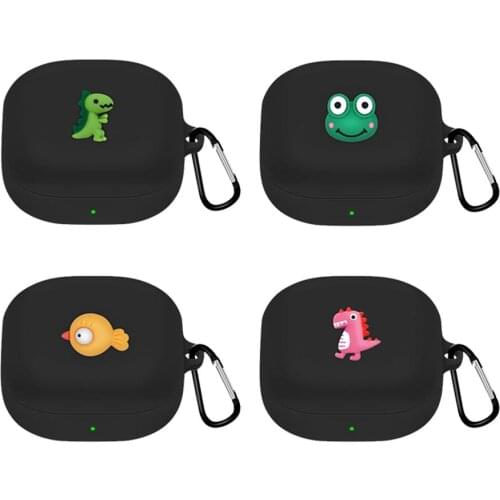 Cute Soft Silicone Cases Bluetooth Wireless Earphone Protective Cover 3D Funny Cover With Keychain For Galaxy Buds Live Earbuds