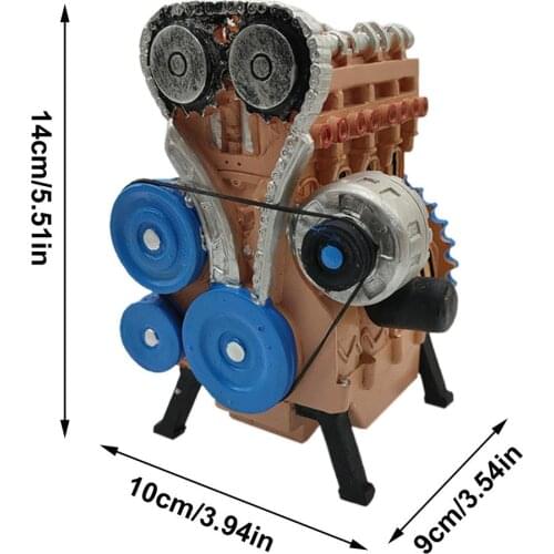 Resin Car Engine Model Mechanical Engine Art Ornament Handmade Metal Engine Model Creative Study Room Office Desktop Decoration