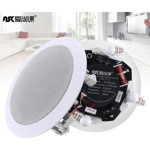 5 Inch 20W Fashion Coaxial Fixed Resistance Radio High Fidelity Ceiling Speaker Public Broadcast Background Music Speaker