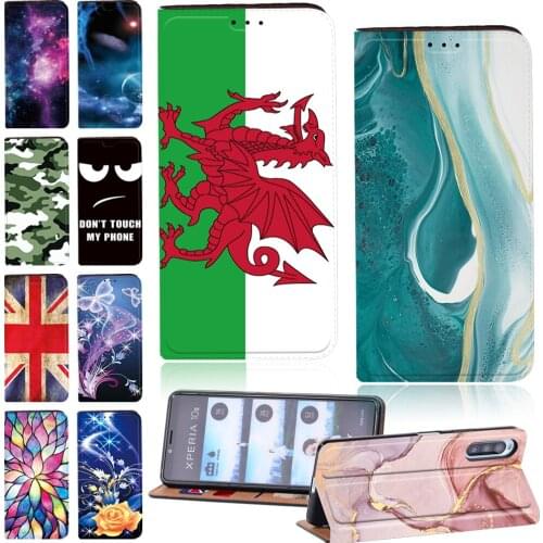 Fashion Leather Case for Sony Xperia L4/Sony Xperia 10 II/Sony Xperia 1 II Wallet Card Holder Stand Cover Protect Phone Case