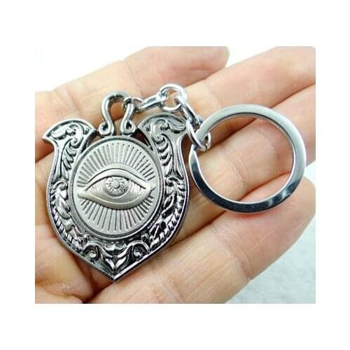 Fashion Creative Key Chain Ring Keyring Silver Shield Keychain Pendant Gift Tool Men Car Accessories Free Shipping