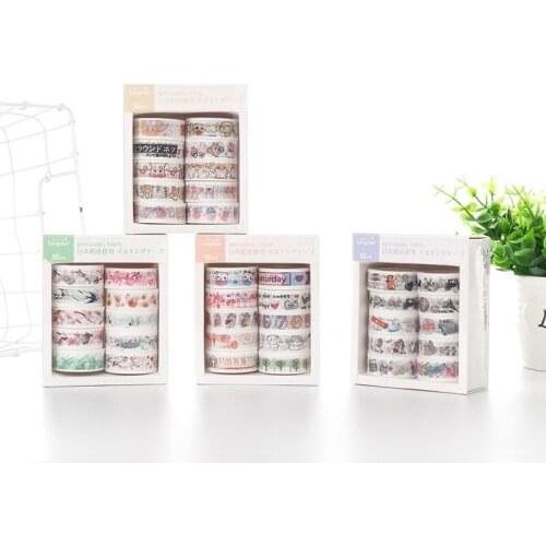 10 rolls and paper tape set manual account material dly sticker diary border decorative sticker posits papelería color pastel