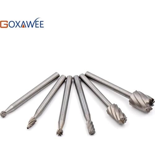 6pcs Dremel Rotary Tools HSS Wood Milling Burrs Cutter Set DREMEL accessories MultiPro Drills Special seat Rotary Burrs Set
