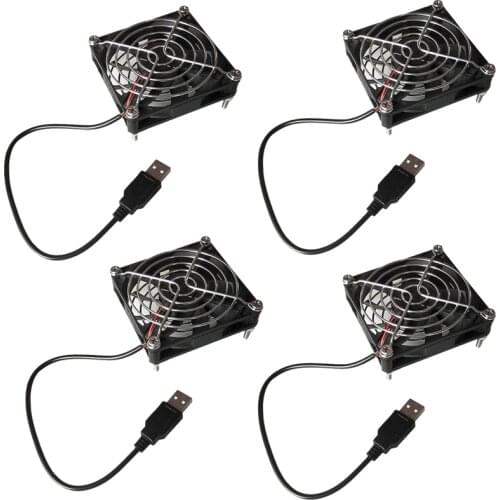 New Brushless Cooling Fan 4 Pack DC 5V USB Cooling Fan for Phone Computer Cabinet or Router