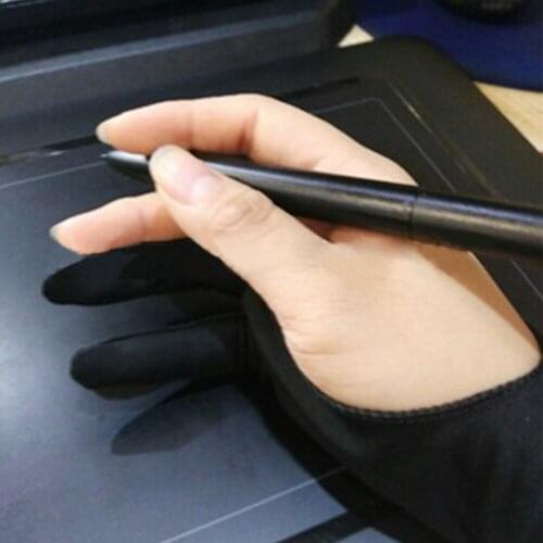 1 Pcs Free Size 2-Finger Graphic Tablet Drawing Anti-Touch Gloves Professional Artist Drawing Glove For Both Right And Left Hand