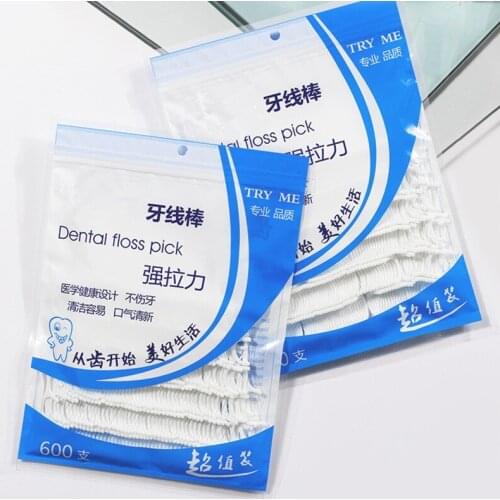 600pcs portable dental floss teeth sticks oral care hygiene toothpick individual package Polyethylene dental flosser with box