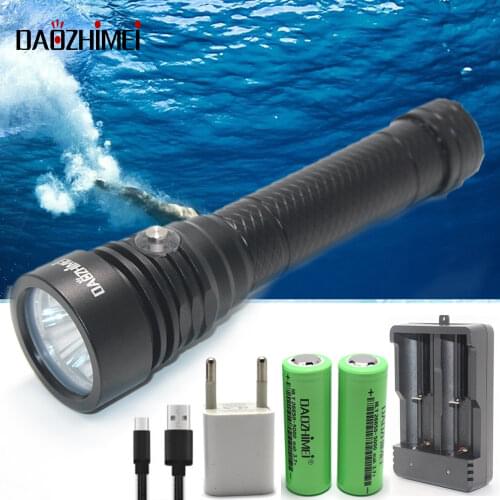 Professional Powerful led Diving Flashlight Super bright 3x XM-L L2 Underwater 100M Waterproof Lanterna Hunting Lantern