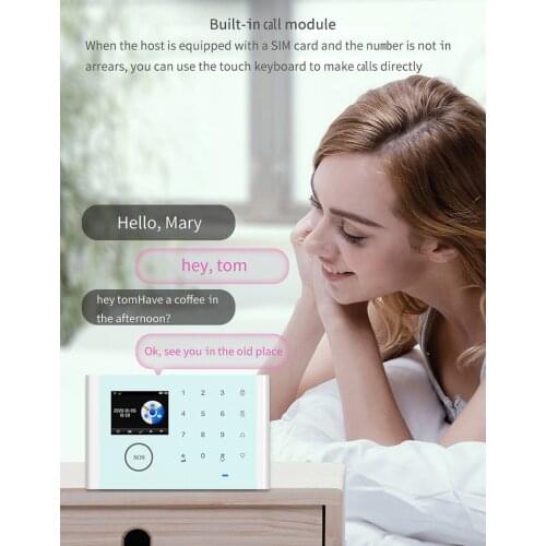 APP Alarm Host Kit Can Switch 9 Languages, Wireless Smart Home Security WIFI GSM GPRS Alarm System Supports Any Door Setting