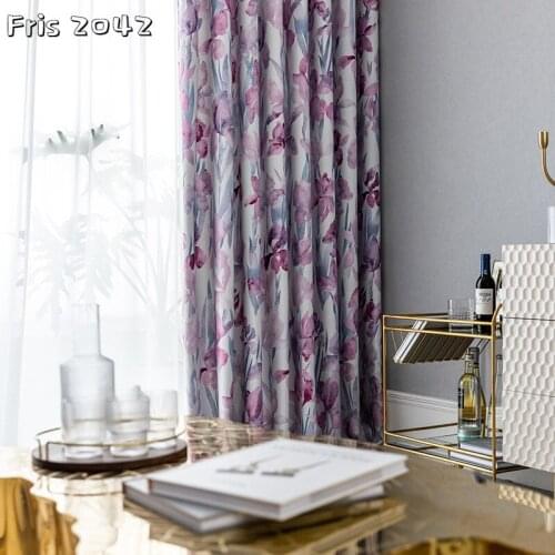Modern and Simple New Single-sided Light Printing Curtains and Colorful Black-out Custom Curtains for Living Dining Room Bedroom