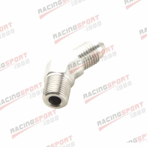 Universal 45 Degree Stainless Steel Hose End Fitting 1/8" NPT Male To AN3 3AN