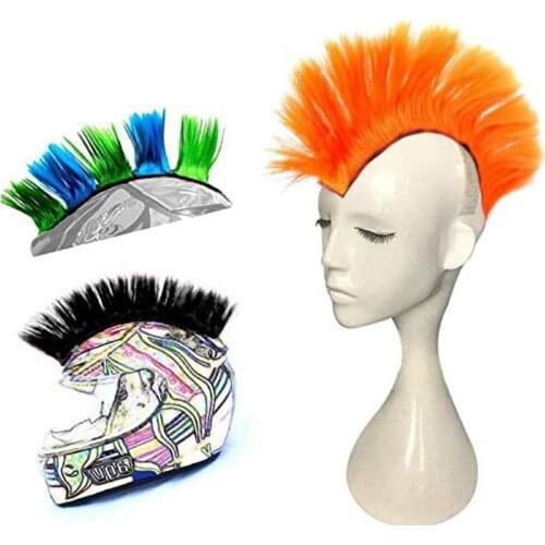 Cycling Universal Bicycle Stick On Synthetic Wigs Racing Solid Outdoor Motorcycle Accessories Hair Sticker Helmet Hawks Mohawk