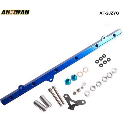 HQ Top Feed Injector High Flow Fuel Rail Kit For Toyota 2JZ Blue Aluminium Billet AF-2JZYG