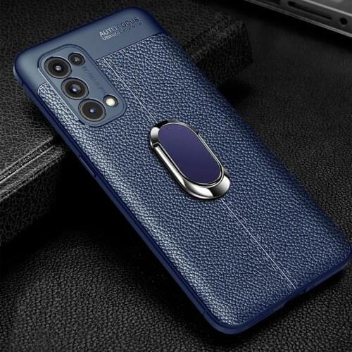 For OPPO Reno 5 Pro 5G case Reno 4 Lite Z 5G 4F Slim Soft silicone Fiber Find Ring Holder cover for Reno 4 Pro 4G