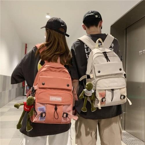 Weysfor Vogue 2020 Solid Color Waterproof Nylon Backpack Simple School Bag Teenage Girl Boy Shoulder Travel Bag School Backpack
