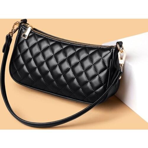 100% cowhide 2021 European and American fashion casual tide chain Lingge ladies bag wild shoulder messenger bag small square bag