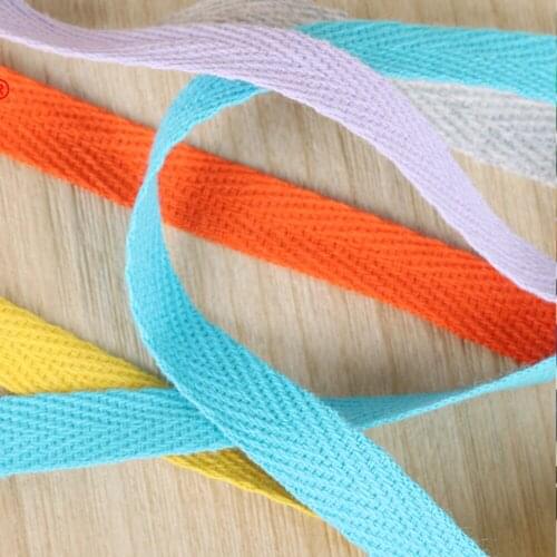 1cm 50 yards colorful twill ribbon cotton strap handmade DIY fabric ribbon for sewing 17 colors