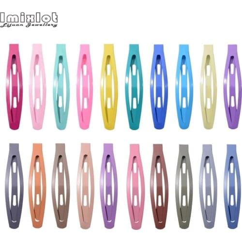 10pcs Mix Girls Snap Hair Clips for Children Baby Hair Accessories Women Hairpins Barrettes Clip Pins Solid Color Metal Hairgrip