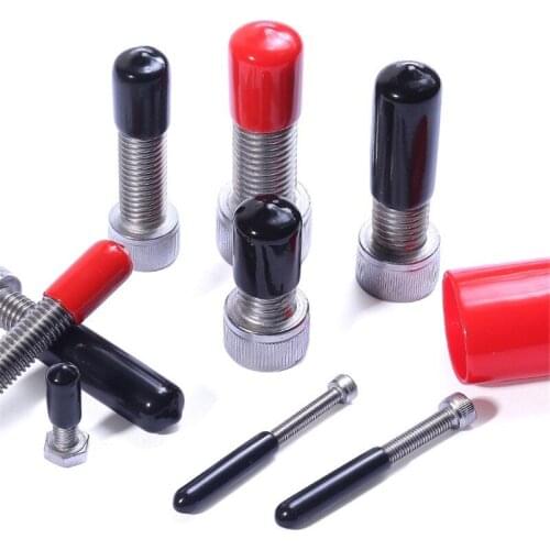 20-200PCS soft black and red color PVC plug soft PVC cover soft PVC plug for thread tube plastic sleeve rubber sleeve