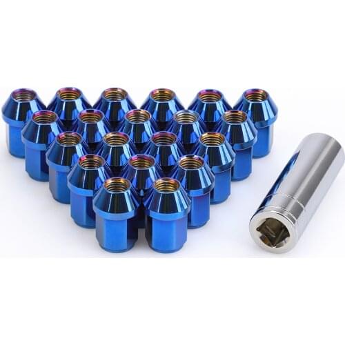 20pcs Bluing color M12*1.5 Lug Nuts JDM Accessories 304 stainless steel Taper conical seat Wheel Nuts