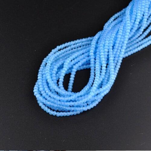 280pcs 2mm Lake Blue Color Crystal Rondelle Faceting Beads Crystal Glass Jewelry Loose Beads DIY